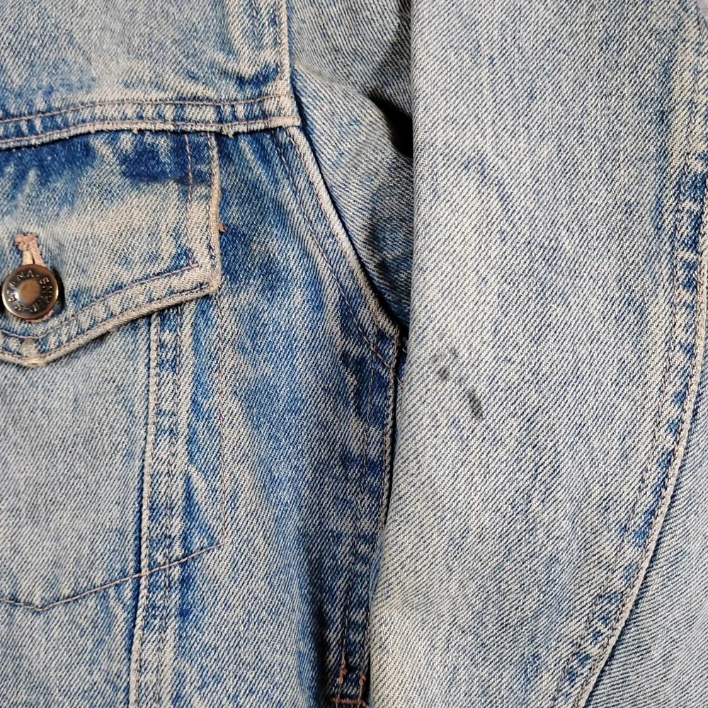 Vintage Katana Jeans Denim Trucker Jacket Light Wash Blue Mens Size Medium‎ M